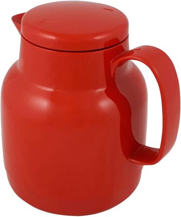 Термос Helios Mondo, 1 літр, червоний, з пластиковою ізоляцією