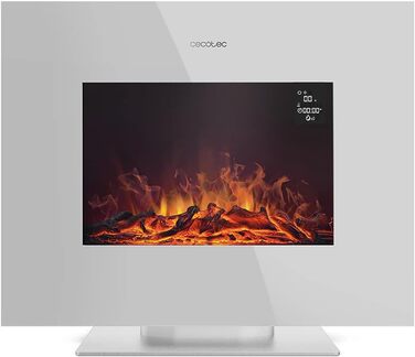 Електричний декоративний камін Cecotec ReadyWarm 2690 Flames Connected, 2000 Вт, Wi-Fi, білий, для 25 м²