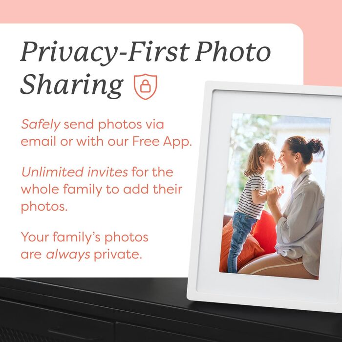 Цифровий рамка для фото Skylight Frame 15 дюймів з Wi-Fi, сенсорний екран, відправка фото по електронній пошті/додатку, хмарне сховище - чудовий подарунок (25,4 см, класичний білий)