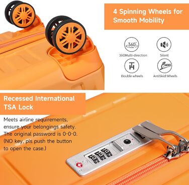 Набір валіз Sea Choice Matcha Grün: M-L-XL (55/65/75 см) з жорсткою оболонкою та TSA-замком