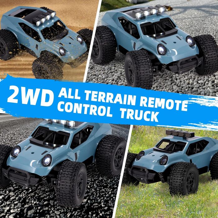 Радіокерований позашляховик Monstertruck 1:20 2.4GHz з фарами, 3 акумулятори (70 хв роботи) - іграшка для дітей та дорослих