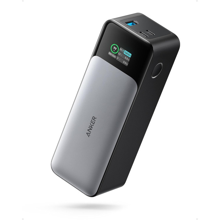 Power Bank Anker 737: 24000mAh, 140W, 3 порти, цифровий дисплей, сумісний з iPhone, Galaxy, MacBook, AirPods