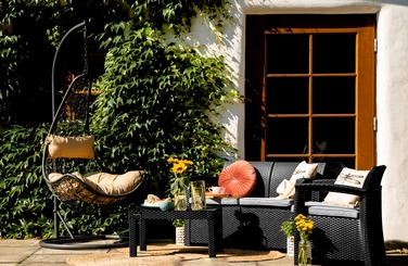 Комплект садових меблів Curver із пластику, сірий, 4 предмети