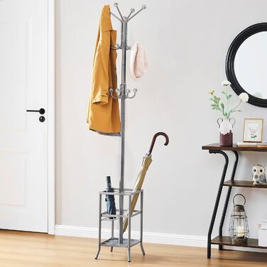 Вішалка для одягу FAVOOOSTY з підставкою для парасольки, 12 гачків, стійка, вішалка для пальто, для вітальні, спальні, срігау