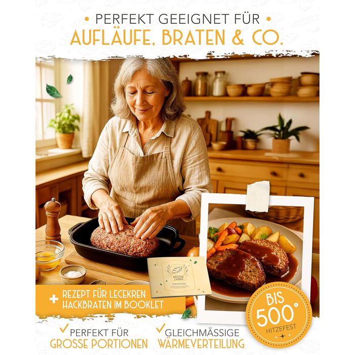 Набір для випікання хліба з чавунного лиття Krustenzauber XXL: форма, корзина для підйому, лопатки, ніж та інше. Ідеальний для початківців (форма 40 см)