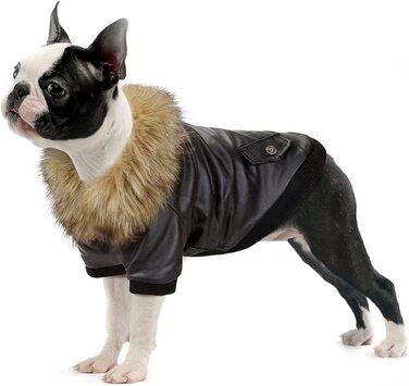 Намсанська шкіряна собача шуба-підходить для собак малого та середнього розміру, зимова водонепроникна собача шуба чорного кольору, XXL, XXL чорного кольору