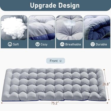 Скромний диван-крісло для відпочинку з матрацом, 200 кг, сірі, з кишенями та регульованою спинкою