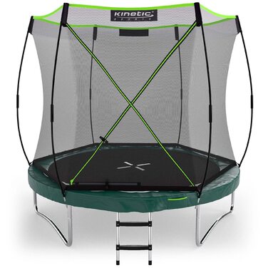 Батут Kinetic Sports Bungee Safety Elite Ø 244 см - Безпечний батут для дітей та дорослих, зелений, AirMAXX, для саду