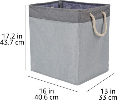 Тканинна корзина для білизни Domopolis Basics, складна, зі знімними кронштейнами, (сірого кольору)