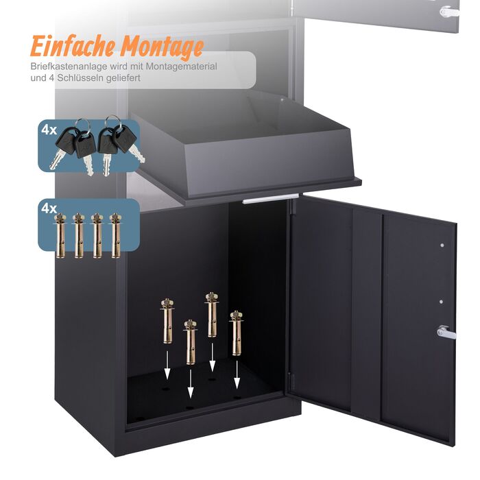 Скринька для листів Relaxdays з відділенням для пакунків