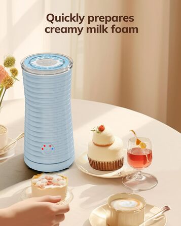 Електричний піноутворювач для молока Morpilot 4-в-1, для лате, капучино, макіато - блакитний