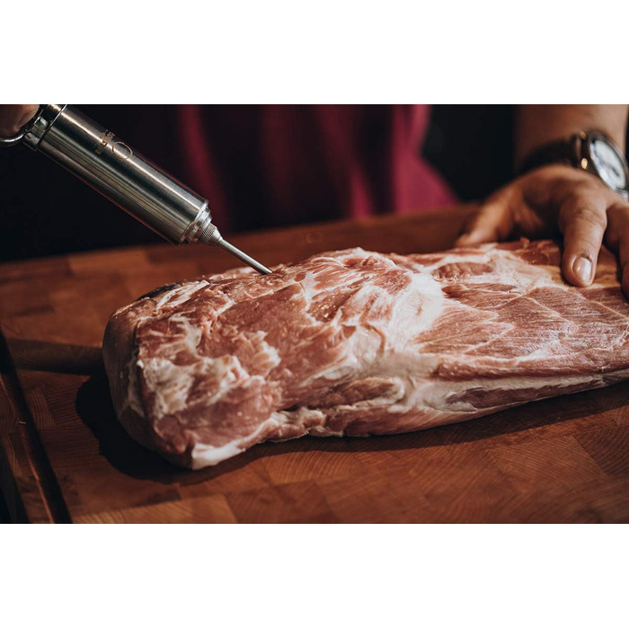 Спринцовка для м'яса MOESTA-BBQ 10396 - нержавіюча сталь, 5 насадок для маринування та приготування