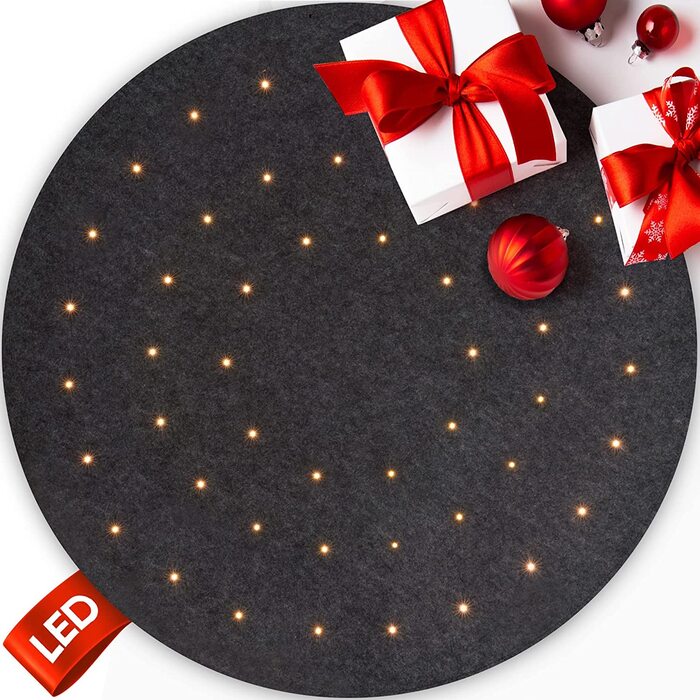 Ковдра для різдвяної ялинки світлодіодний червоний (50 світлодіодів) з 8 функціями підсвічування - Різдвяна ковдра для різдвяної ялинки в якості захисту від підлоги