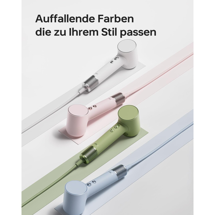 Компактний фен для волосся Laifen Mini з безщітковим двигуном (110 000 об/хв) та іонізацією, швидке сушіння, низький рівень шуму, колір зелений