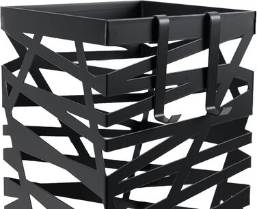 Підставка для парасоль підставка 'Maxi' з металу з піддоном для збору води та гачками - Економія місця 34x14x46 см - Елегантний чорний колір - Ідеально для декорування прихожого та входу (Classic - Чорний)