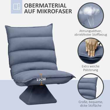 Крісло, поворотне, з регульованою спинкою, з імітацією шкіри, сталевий каркас, сіре, 62 x 70 x 95 см