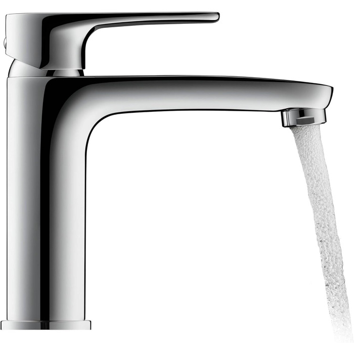 Змішувач для умивальника Duravit B.1, розмір M (висота виливу 110 мм), хром, з керамічною картридж, без зливного механізму