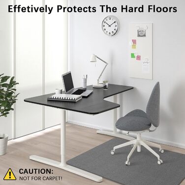 Килимок під офісний стілець 90x140 см | Захист для підлоги | Килимок від подряпин | Для ламінату, паркету та твердих підлог (темно-сірий)