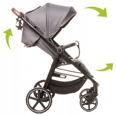 Дитячий прогулянковий візок 4BABY Stinger, графітовий, 10 кг, з регульованим сидінням