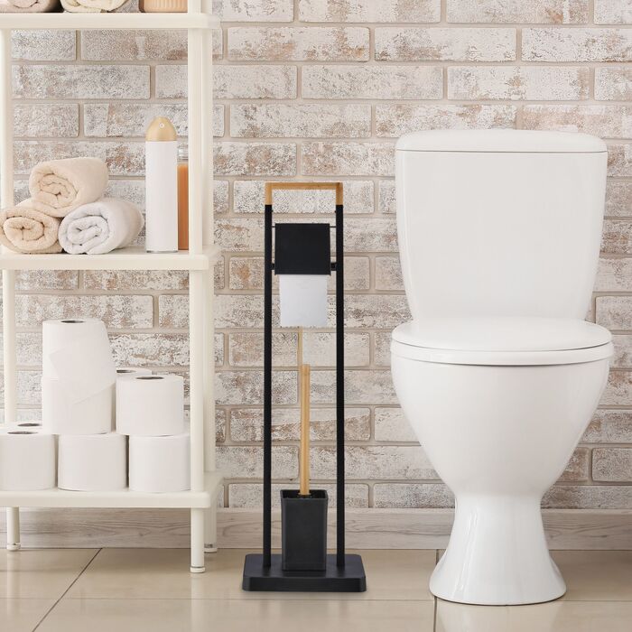 Набір для туалету Relaxdays Бамбук та Нержавіюча сталь