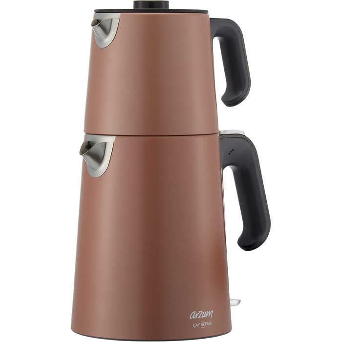 Електричний чайник Arzum Ehlikeyf - турецький чайник, 2200W, 3.5л, 1.2л, нержавіюча сталь, регулювання температури, захист від сухого кип'яття