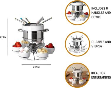 Набір для фондю Premier Housewares з нержавіючої сталі та порцеляни, білий