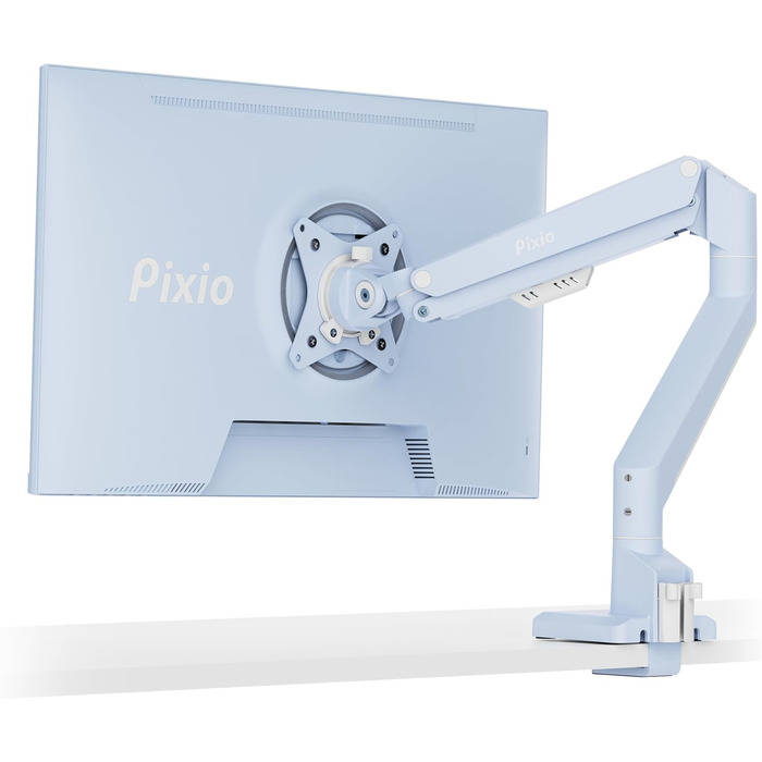 Кріплення для монітора Pixio PS1D Wave White - кріплення на стіл, підходить для моніторів до 81.3 см, до 9 кг, VESA, управління кабелями
