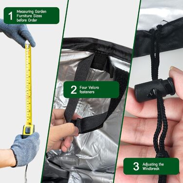 Водонепроникний чохол для садово-патіо меблів 200*160*70 см, 420D Oxford, захист від УФ, анти-PU, зимовий, для саду та тераси