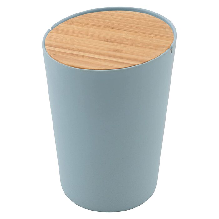 Настільна кошик для сміття Point-Virgule з кришкою і великим завантажувальним отвором, кухонний кошик для органічних відходів невеликого розміру, туманно-синього кольору, 3 л