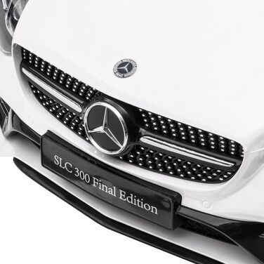 Дитячий електромобіль Mercedes SLC 300 AIYAPLAY 12V з пультом, LED-фарами, ременем безпеки, звуком, для дітей від 3 років, білий