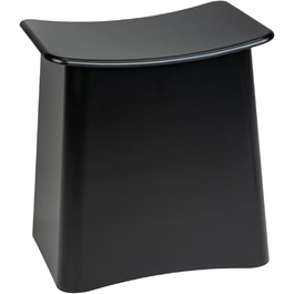 WENKO 2в1 табурет-кошик для білизни Wing білий - табурет для ванної кімнати з винімним мішком для білизни, об'єм 33 л, пластик (ABS), 45 x 48 x 33 см, білий, 48 x 33 x 45 см (чорний)