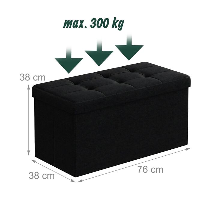 Зручна лавка Relaxdays з тканини