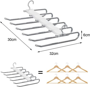 Вішалка для штанів  Sternstunde, 2 шт. и, нековзні, компактні, для штанів, шарфів, одягу (білі, 12 кліпс)