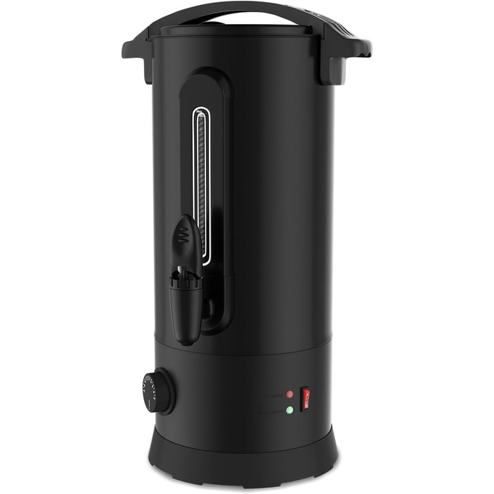 Глювайнер Cecaylie 10L: Електричний диспенсер для глінтвейну з нержавіючої сталі, з термостатом, краном та індикатором рівня, чорний