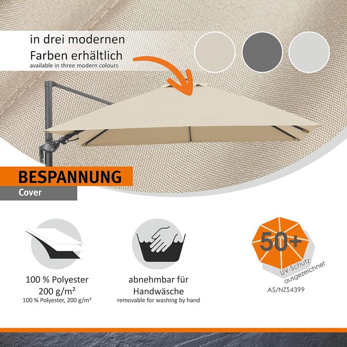 Парасолька від сонця Schneider RHODOS TWIST, 300 x 300 см, антрацит, модель 2025