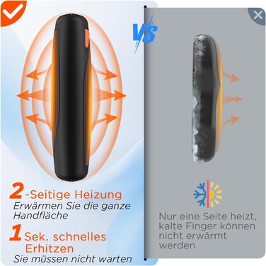 Електричні грілки для рук Lepwings 2 шт. з зарядним кейсом, 14000 mAh, багаторазові, двосторонній нагрів, 3 режими, USB-зарядка, для активного відпочинку взимку, чорний