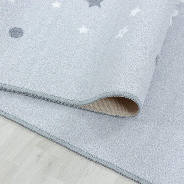 Дитячий килим з коротким ворсом Baby Star Design Дитяча кімната Ігрова кімната 8 мм Висота ворсу Високо оброблений м'який прямокутний хлопчик з можливістю прання, Колір сірий, Розмір 100x150 см 100x150 см Сірий