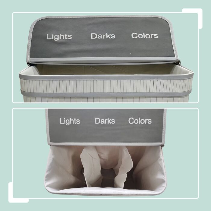 Кошик для білизни Relaxdays з бамбука з 3 відділеннями