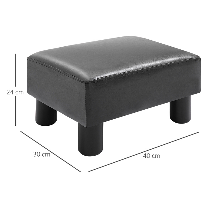 Лавка для табуретів HOMCOM Chesterfield зі штучної шкіри Black 40x30x24см стильна та зручна для вітальні та передпокою