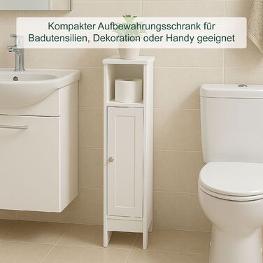 Шафка для ванної кімнати Relaxdays білого кольору