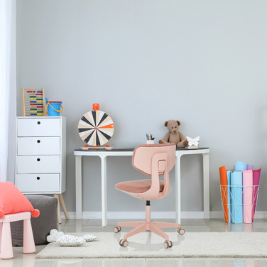Дитячий офісний стілець KID COLORE з тканиною рожевого кольору hjh OFFICE