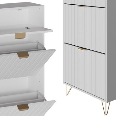 Шафа для взуття Vicco Helge, 60 x 145 см, 3 відділення, білий