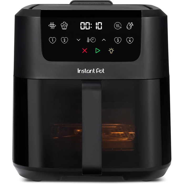 Фритюрниця повітряна Instant Pot Vortex Compact Trüffel Grau 5 л з сіткою, сімейна, 4-в-1 (смаження, сушка, випічка, підігрів), антипригарне покриття, легко миється, придатна для миття в посудомийній машині, колір: сірий