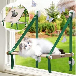 Котячий гамак CATISM, шезлонг для кішок, сидіння біля вікна для кішок, гамак для кішок, вікна для кішок вагою до 20 кг, шезлонг для кішок, гамаки для кішок, Віконна ліжко для кішок з 4 великими присосками