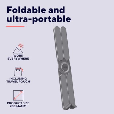 Підставка для ноутбука Trust Zeff, регульована висота, 16 дюймів, складна, чорна