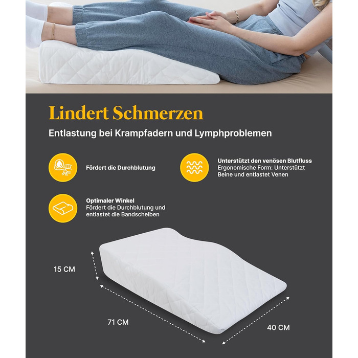 Подушка для ніг Medicline Ergonomisches Venenkissen - для кращого кровообігу та комфорту, Made in Germany