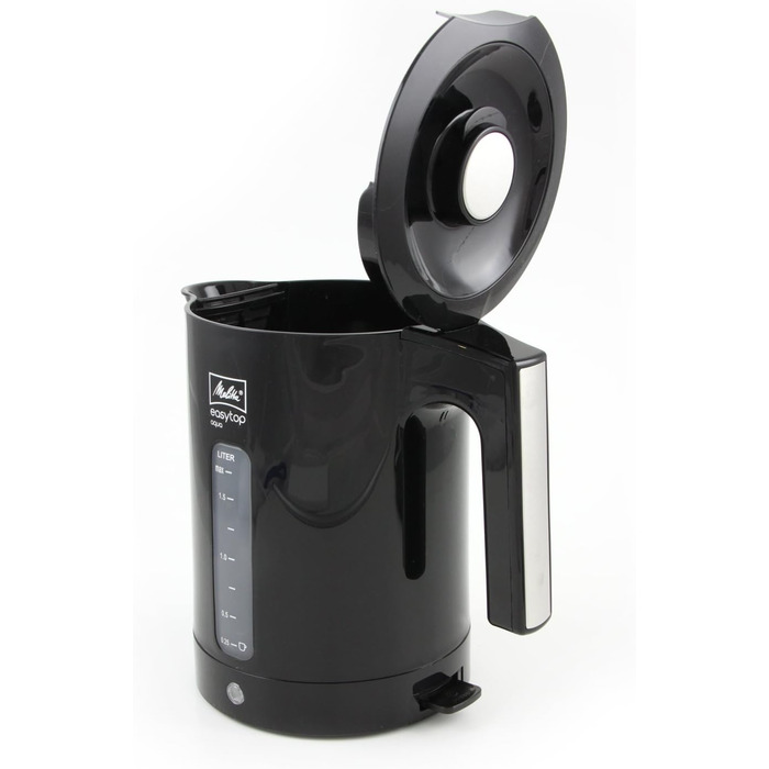 Електричний чайник Melitta Easy Top Aqua 1.7 л, 2.400 Вт, чорний/нержавіюча сталь