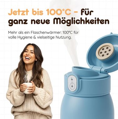 Підігрівач для дитячих пляшечок BEBELUX LUX MOM KIT – Електричний, USB-C, 36W, BPA-free, з терморегулятором, акумуляторний (Чорний)