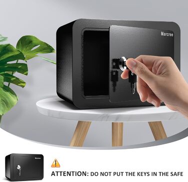 Marcree Cub Safe – міні-сейф для грошей та особистих речей, 6,69 x 9,06 x 6,69 дюймів, чорний