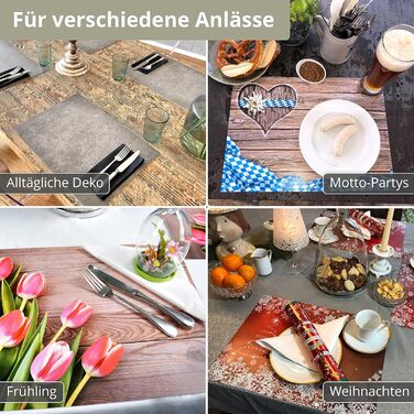 Набір килимків на стіл, 4 шт. з евкаліптовою фарбою, з вінілу (пластику), BPA-free, Made in Germany